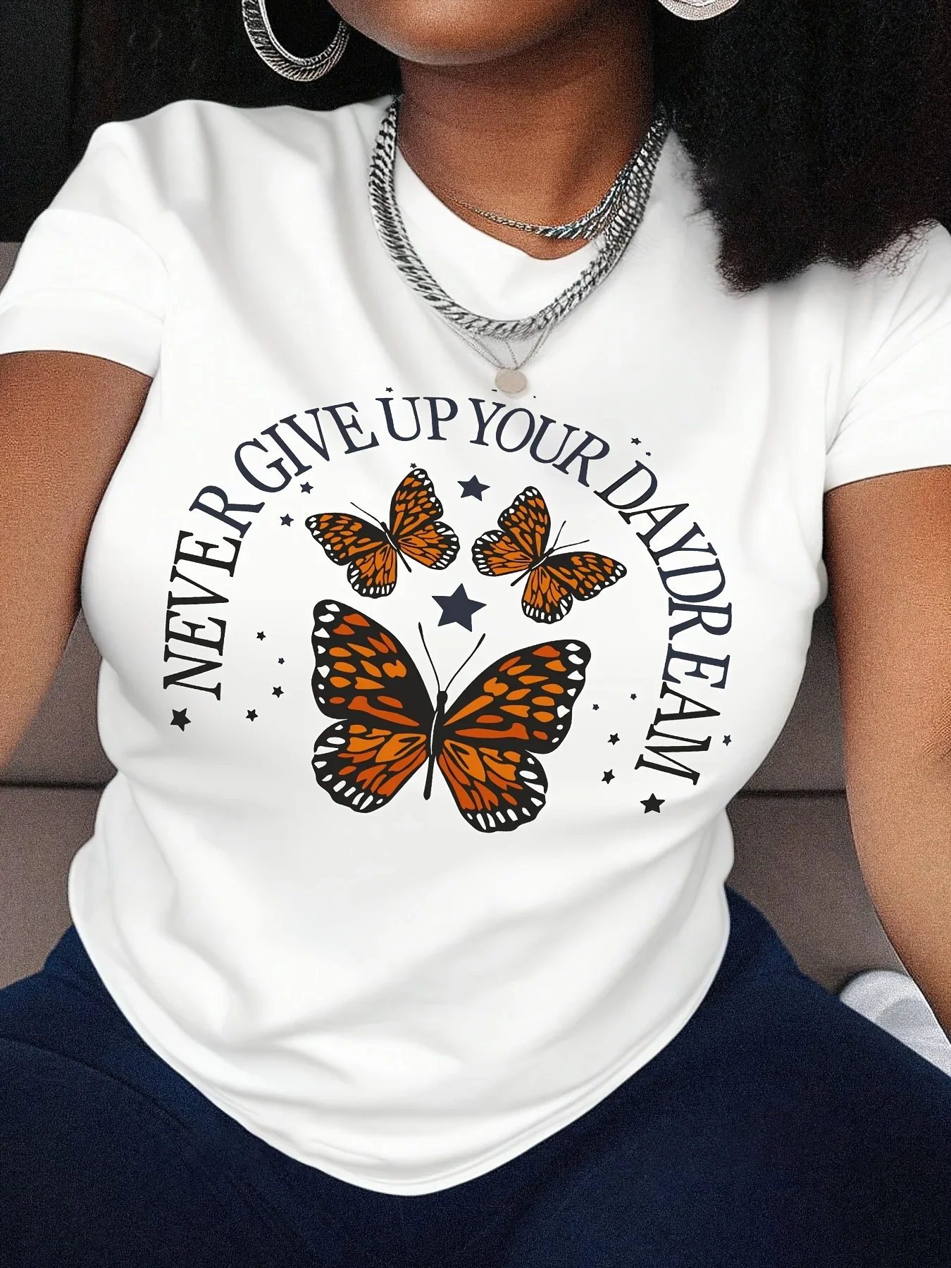 

Chic Butterfly T-Shirt for Women Harajuku Short Sleeve Casual Women's T-shirt Clothing Street Tops Tees Aesthetic Clothes