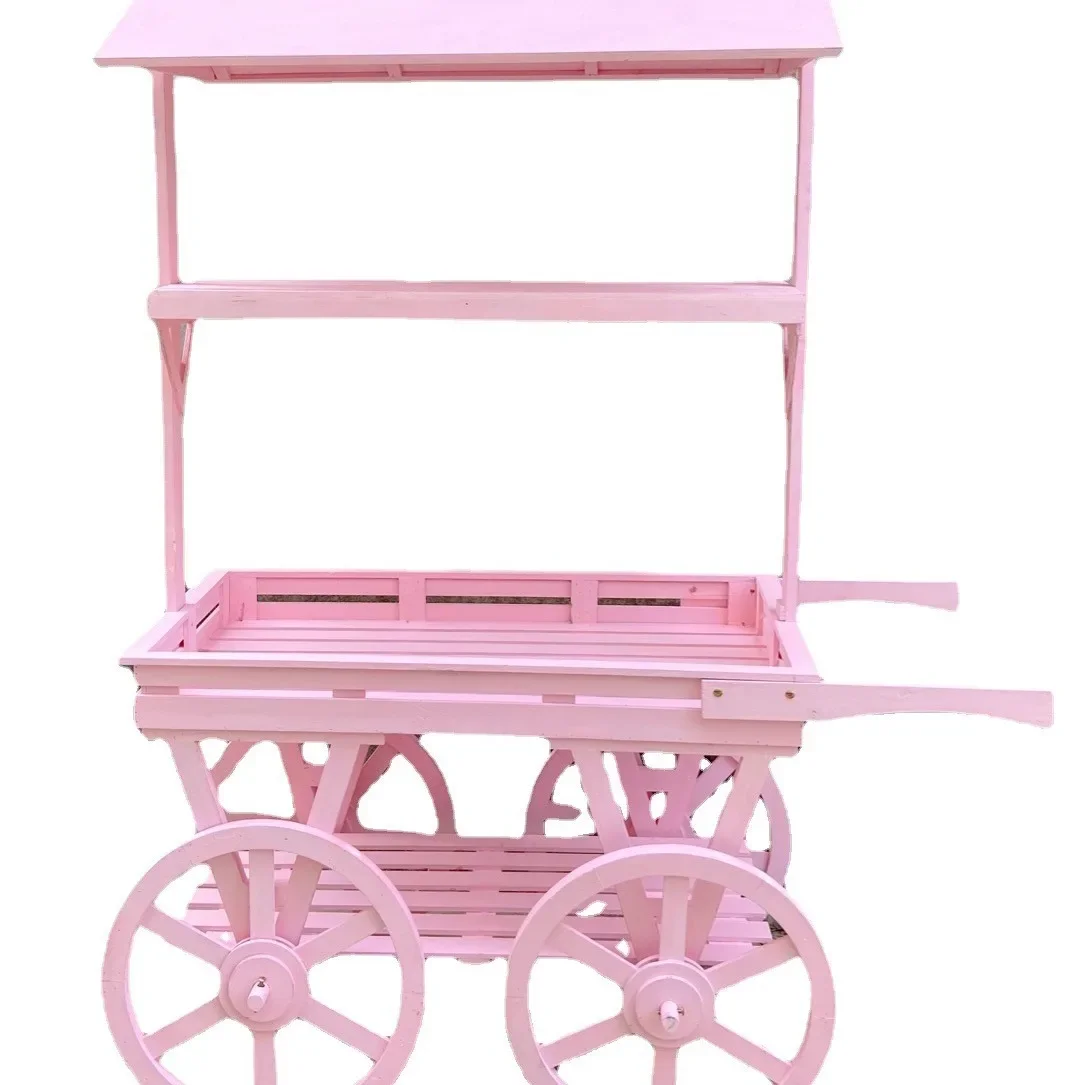حامل زهور عائم خشبي يدويًا من الريف الأمريكي، رف زهور، رف عرض مزخرف لمتجر الزهور، عربة قديمة #5