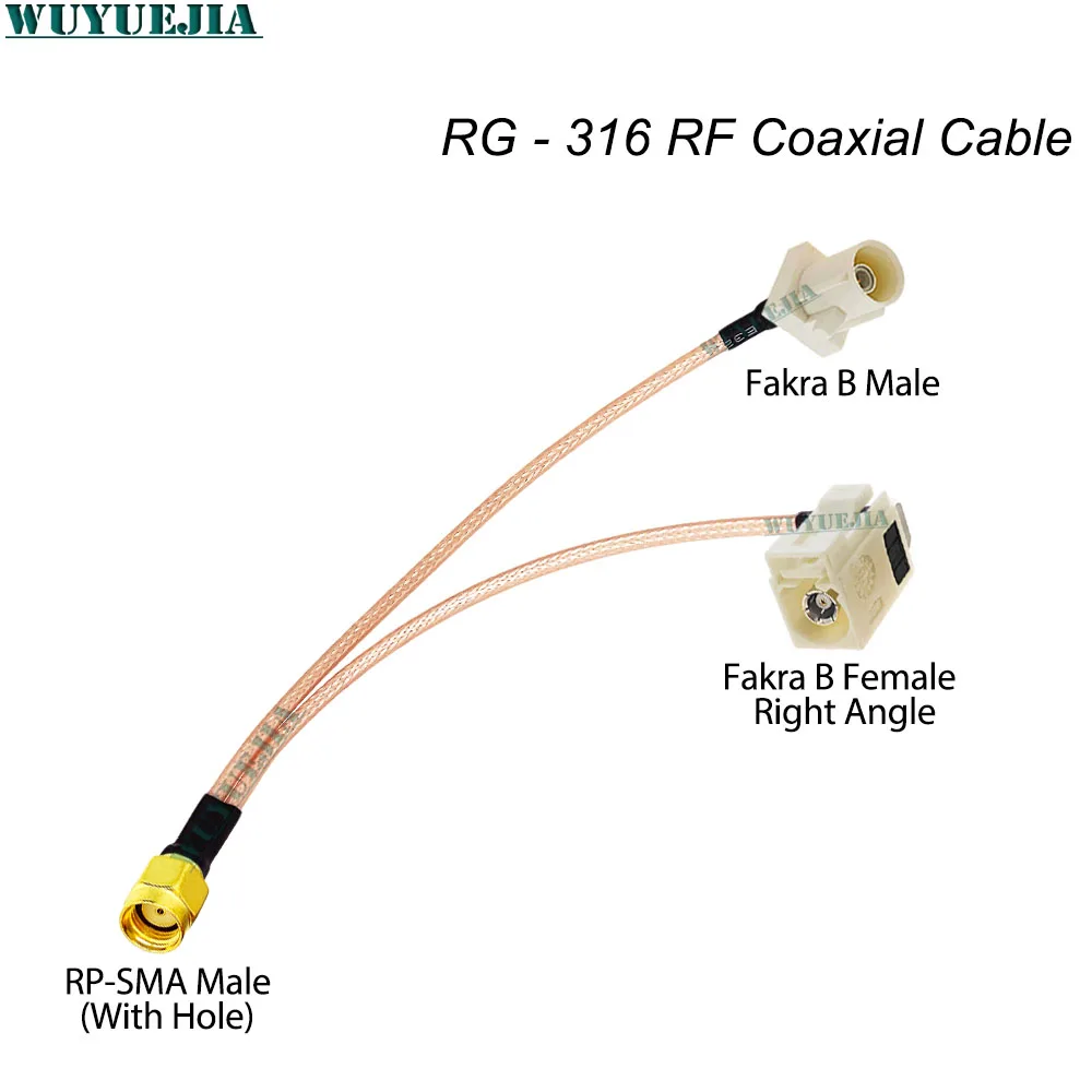 Cable de extensión de antena enrutador WIFI, puente 1 a 2 RG316 RP-SMA macho a doble Fakra B macho/hembra, conector de Cable coaxial RF de 50ohm