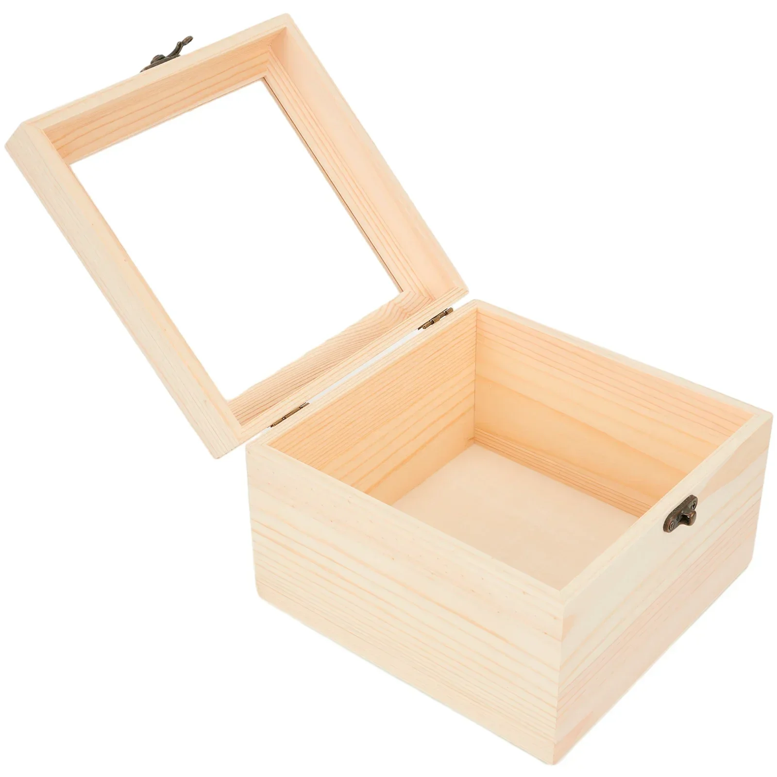 Treasure Chest Storage Box Craft DIY Display Box Hinged Jewelry Box Personalizing Pine Souvenir Wooden Box 1pcs