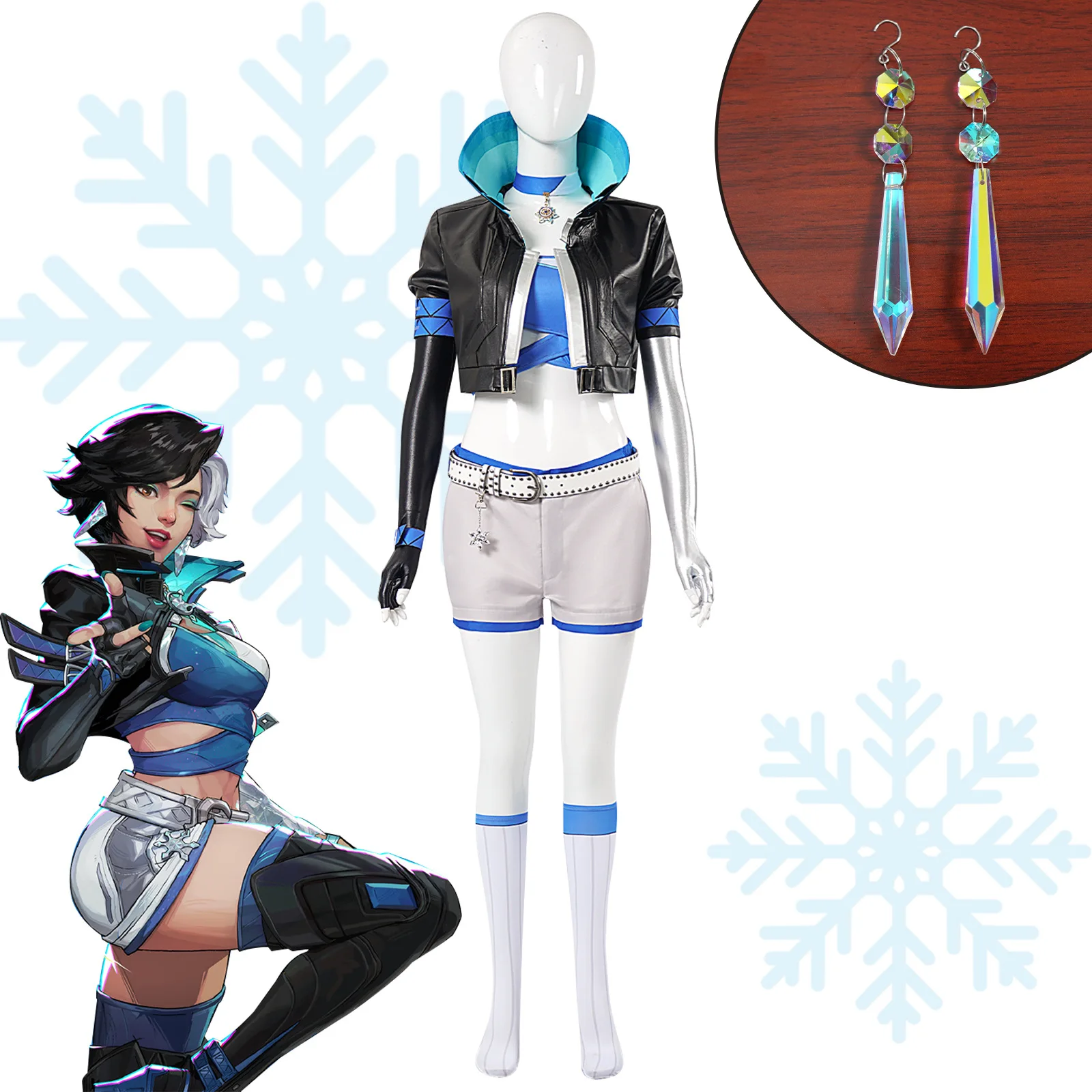 

Halloween Luna Snow Cosplay Costume Third-person Shooter Game Rivals Character Idol Star Seol Hee Stage Costumes