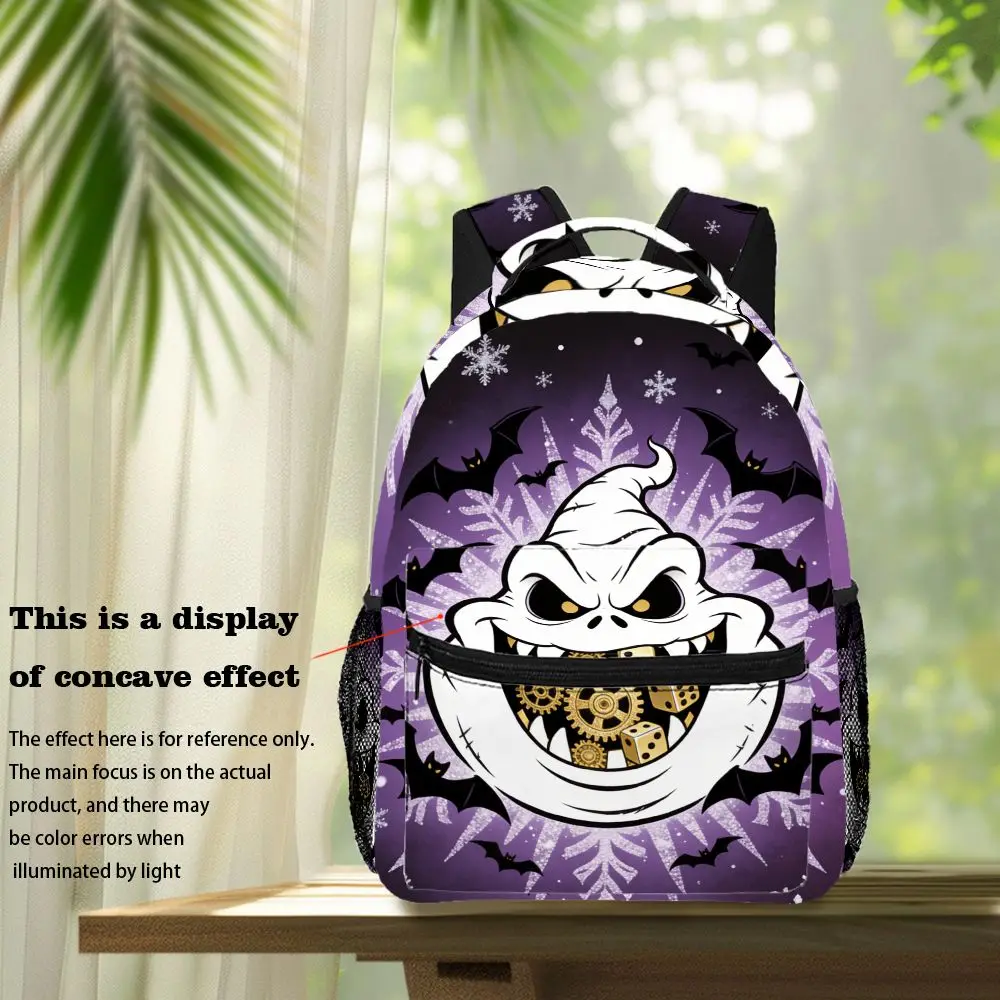 1 peça mochila unissex com estampa de desenho animado Disney Oogie Boogie com alças ajustáveis e fecho de zíper