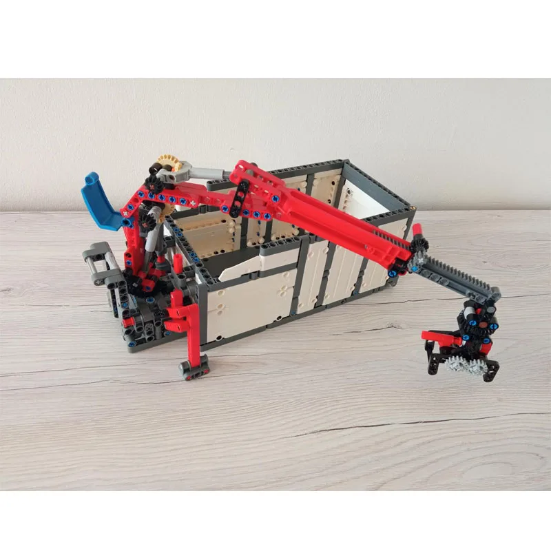 MOC-96632 Classic Container Building Block Model with Crane, 597 Parts, Toy Gift for Boys, Children's Birthday and Christmas
