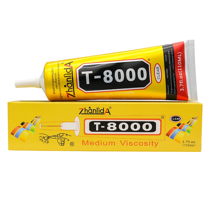 Zhanlida T8000 15/50/110ML Clear Mobile Phone Adhesive MultiPurpose DIY Electronic Component Glue with Precision Applicator Tip