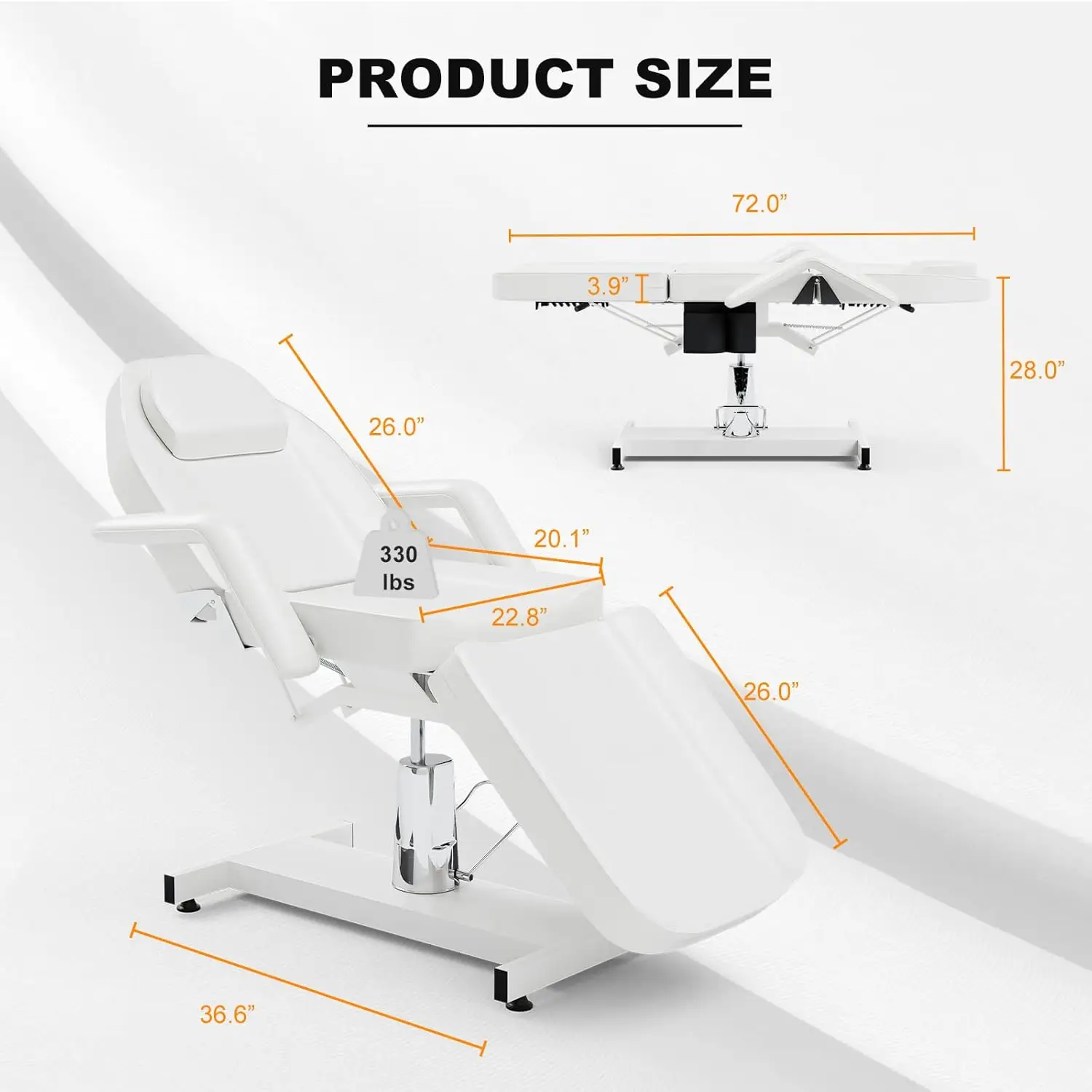 Tattoo Chair for Client, 360° Swivel Massage Esthetician Table, Height Adjustable Lash Spa Bed with Storage