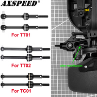 AXSPEED 2PCS Steel CVD Drive Shaft Front Rear Universal for Tamiya TT02 TT01 TC01 1/10 RC Model Drift Car Upgrade Accessories