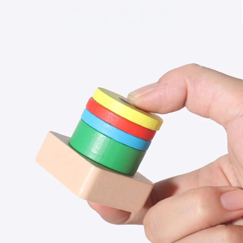 モンテッソーリ木製分類・積み重ねおもちゃ 教育学習 幼稚園 色認識 形状分類パズル 子供向けギフト