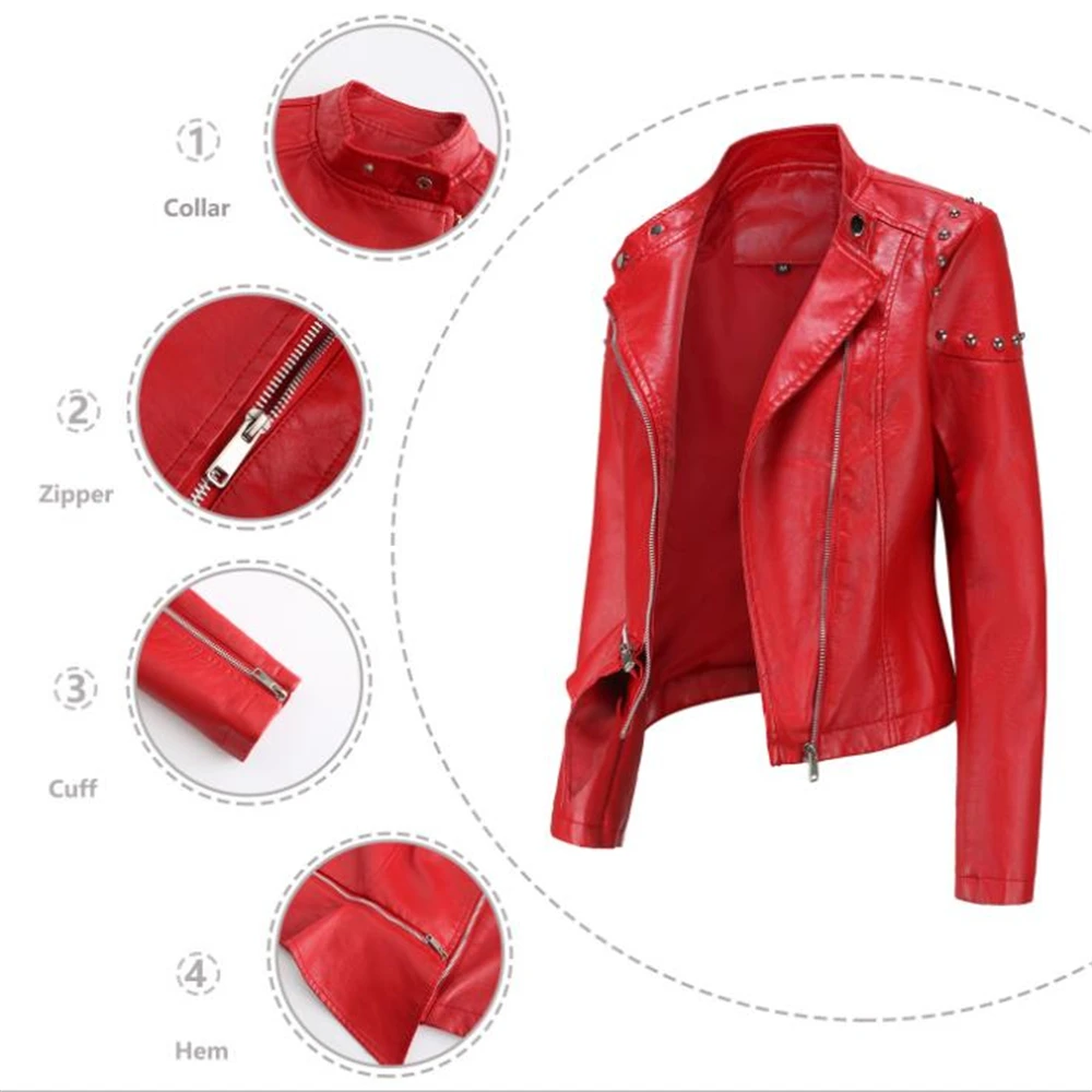 Spring Autumn Lapel Splicing Pu Leather Jacket Women Moto Frenulum Faux Soft Leather Coat Casual Loose Outwear Overcoat Spring