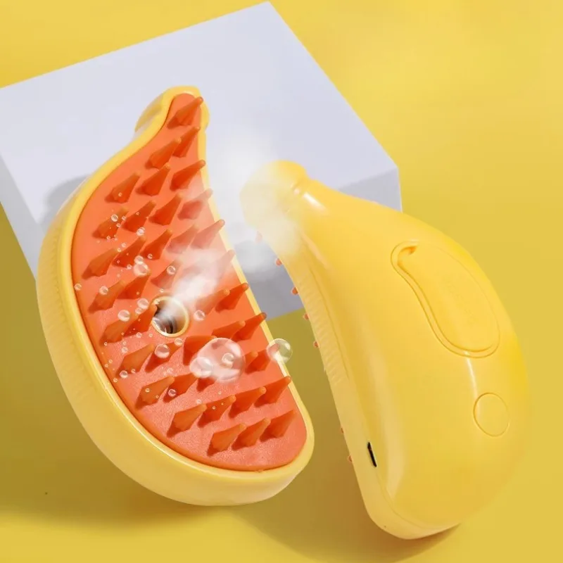 1PC Creative Fruit Shape Pet Electric Spray Massage Comb Cat Dog Hair Slip Clean Brush Prevent Hair Fly Humidifier Bath Brush