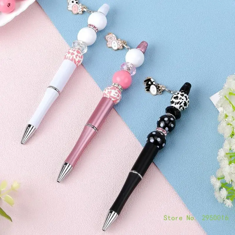 18pcs Cow Beadable Ballpoint Pen DIY Pens Making Kits Beadable Pen Kits Stationery Pen Stationery Supplies for School