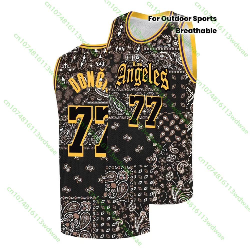 Men's Outdoor Basketball Vest Jersey # 77 Fashionable Street Style Breathable Sports Competition Training Streetwear Sports Vest