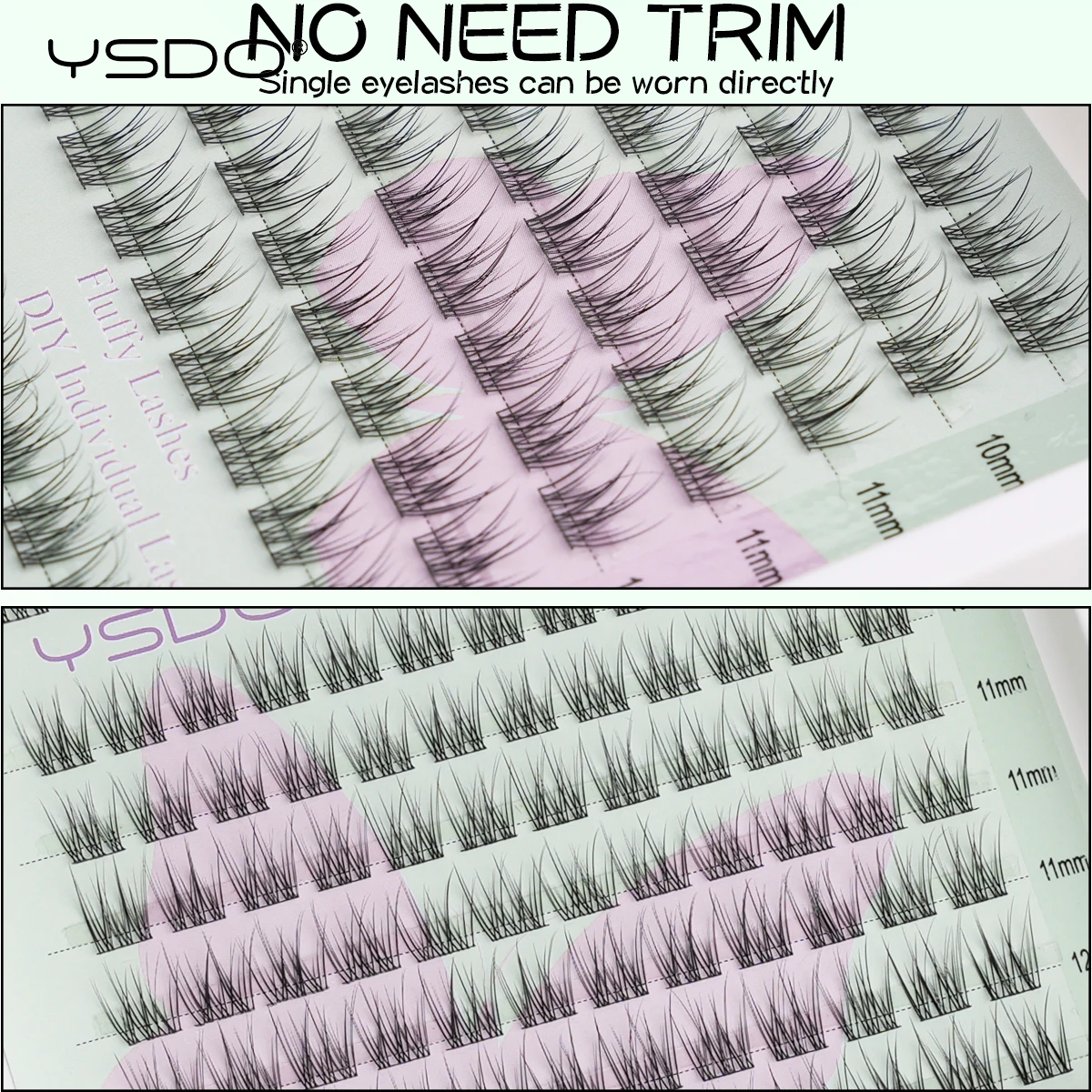 YSDO 10/14 Rows Natural Eyelash Extension Premade Volume Fans Individual Lashes Mink False Eyelashes Cluster Lashes Makeup Cilia