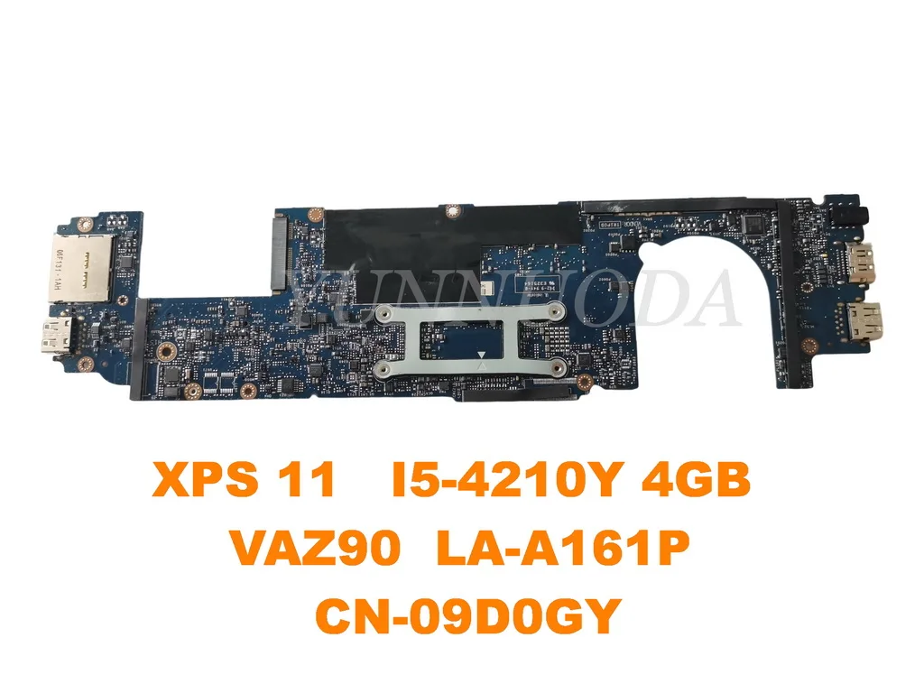 Original for DELL XPS 11  Laptop Motherboard    I5-4210Y 4GB   VAZ90  LA-A161P  CN-09D0GY shipping