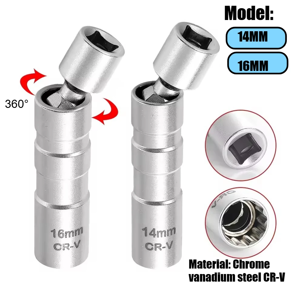

Универсальный адаптер для торцевого ключа для свечей зажигания 14 мм 16 мм, магнитная удлинительная головка, инструменты для ремонта автомобиля, аксессуары
