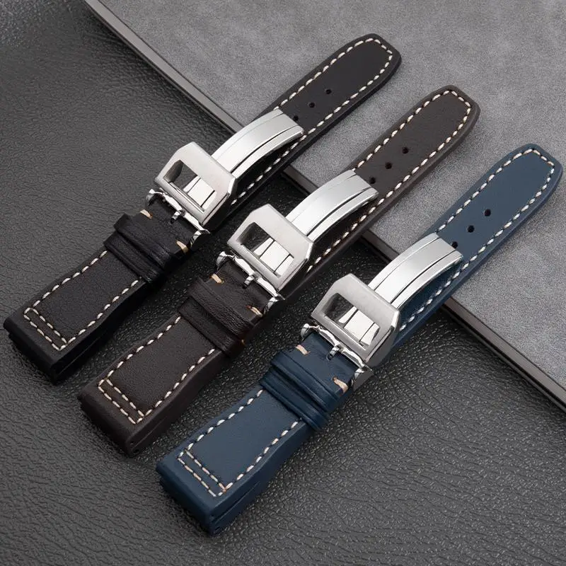 

HAODEE 20mm 21mm 22mm Genuine Soft Leather Watchband Black Brown Blue For IWC Strap Pilots Little Prince Watch Band Mark 18