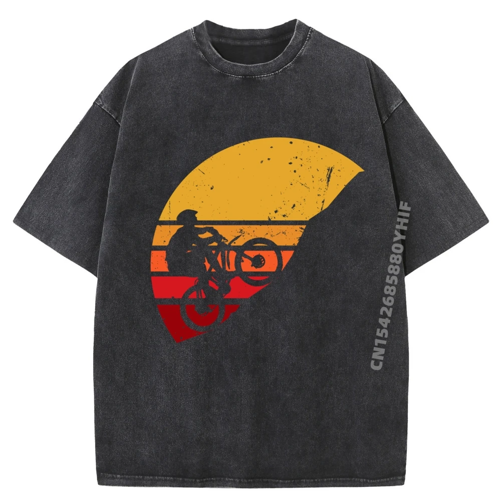 

Newest Printed Tshirt Mountain Bike in Sunset Vintage Mountain Bike Graphic Shirts Custom Washed Shirt Printed On