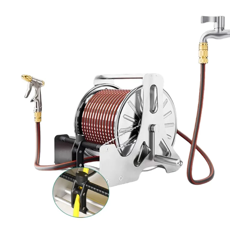 Garden Supplies High Pressure Stainless Steel Garden Hose Storage Hose Reel Cart for Garden Backyard