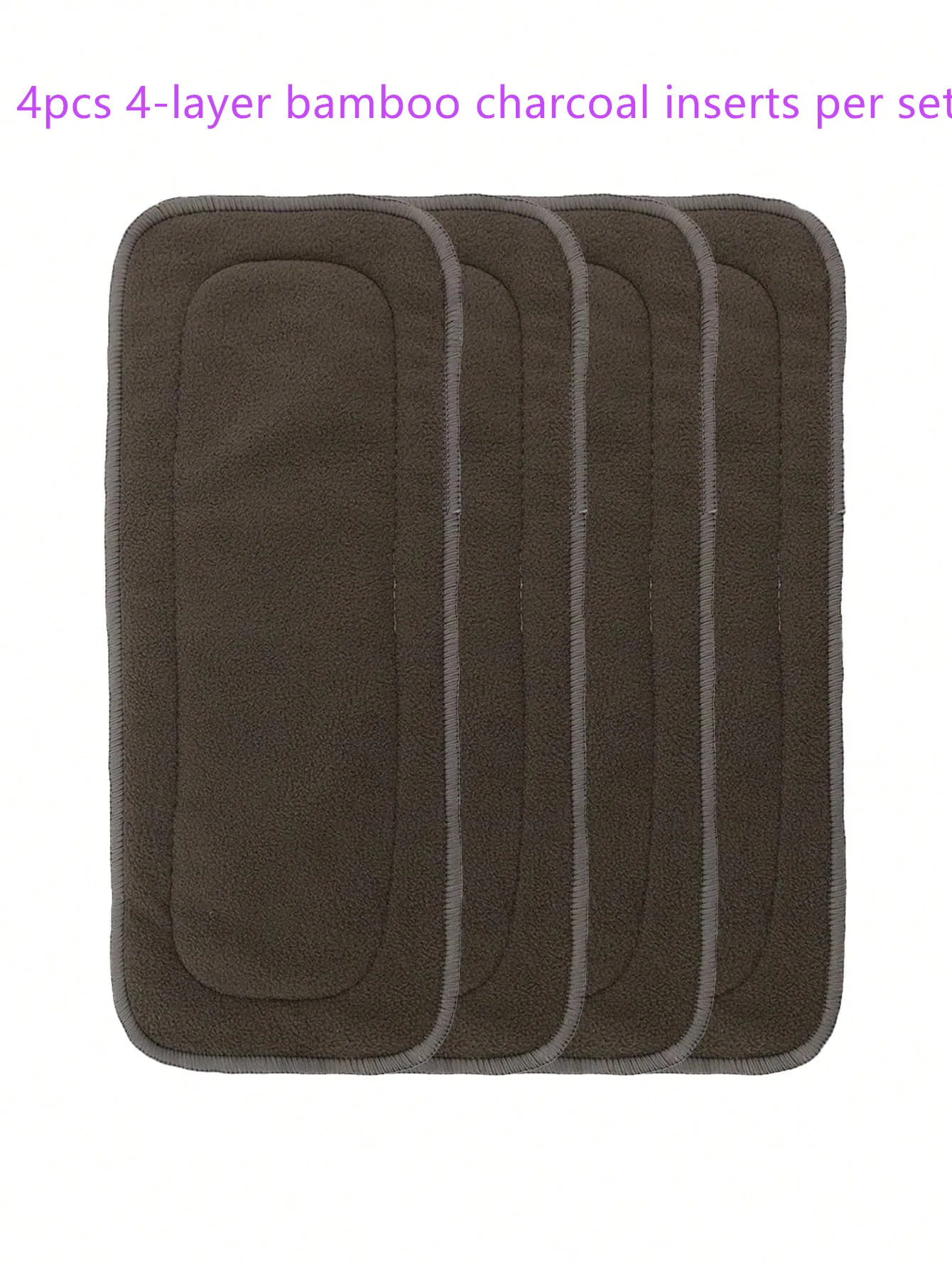 (4 pcs/lot) ALVABABY Absorbent 4 -Layer Bamboo Charcoal Insert Reusable Baby Nappy Diaper Insert For Baby Cloth Diaper
