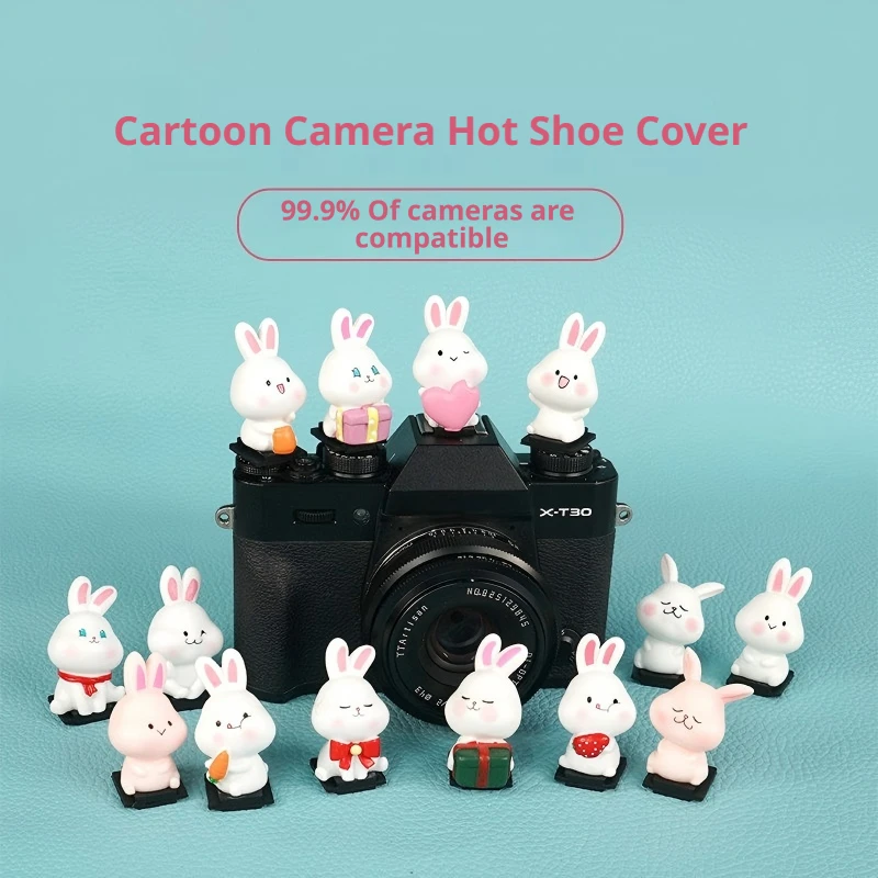 DIY Cute Rabbit Series Hot Shoe Cover ABS Resin Dustproof for Canon Nikon Sony Fuji Z30 Z50 DSLR Mirrorless Camera Accessories