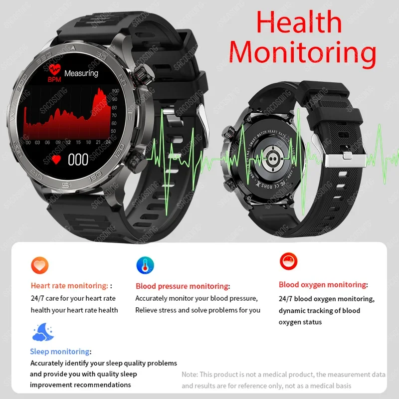 Relógio inteligente esportivo impermeável para homens e mulheres, smartwatch com rastreamento GPS, freqüência cardíaca, oxigênio no sangue, chamada bluetooth, Huawei, Xiaomi, novo, 2022