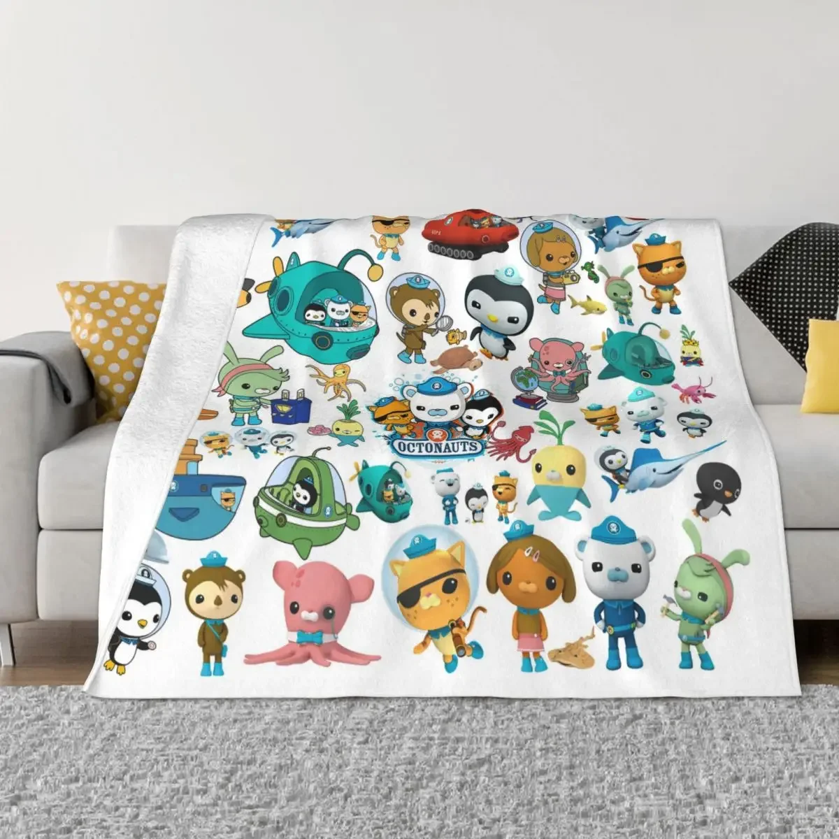 The Octonauts Collage Flannel Blankets Cute Cartoon Anime Creative Throw Blankets for Sofa Bedding Lounge 200x150cm Quilt