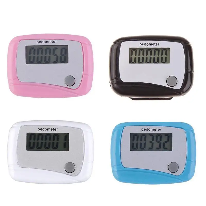 Counter Digital LCD Pedometer Portable Clipping Walking and Running Pedometer Walk Meter Senior Steps Counter for Sports