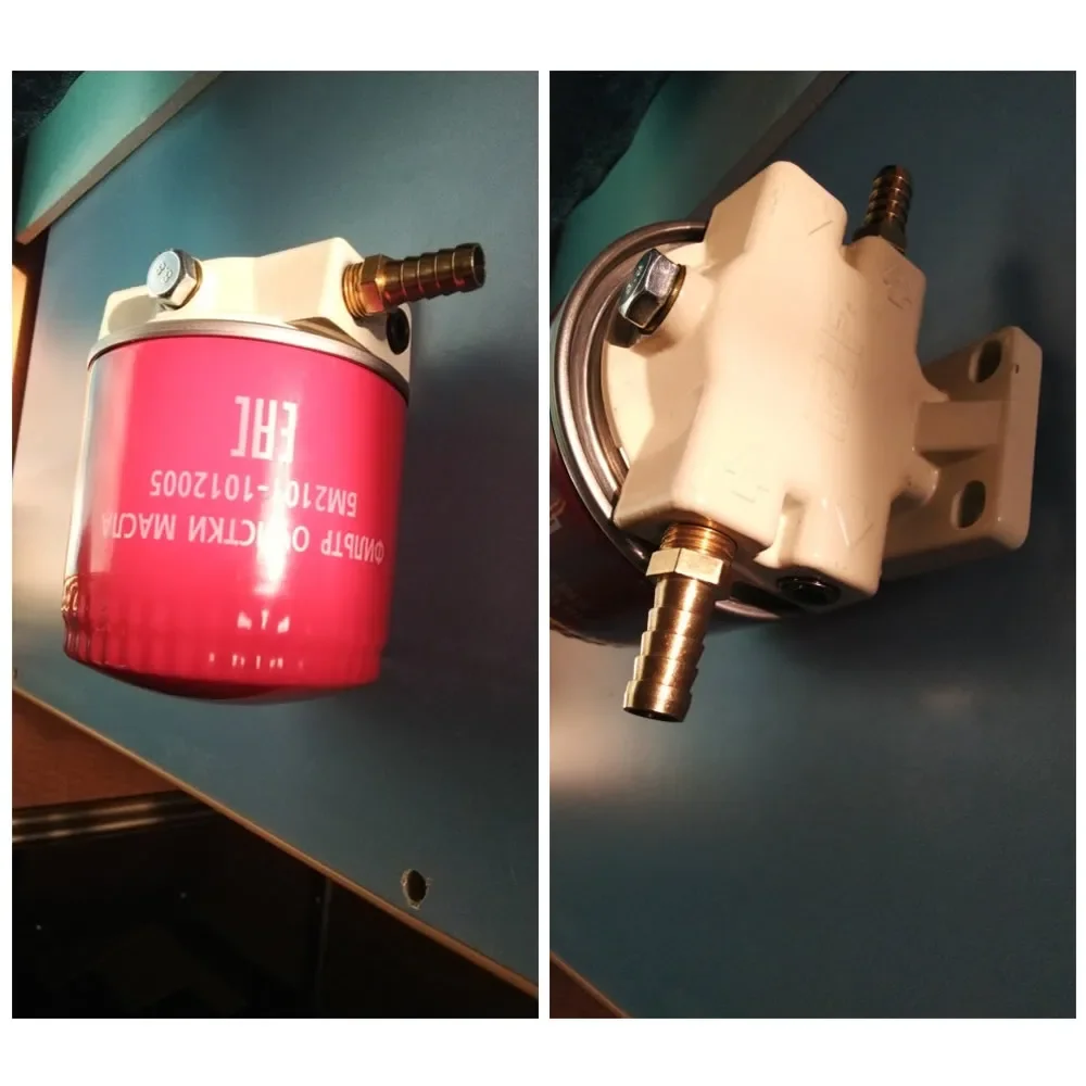 R12T Fuel Filter Base NPT ZG1/4-19 with 2 Fittings & 2 Plugs for 120AT S3240; For W712/75 OP 570 Oil Filter, 5M2101-5M2107