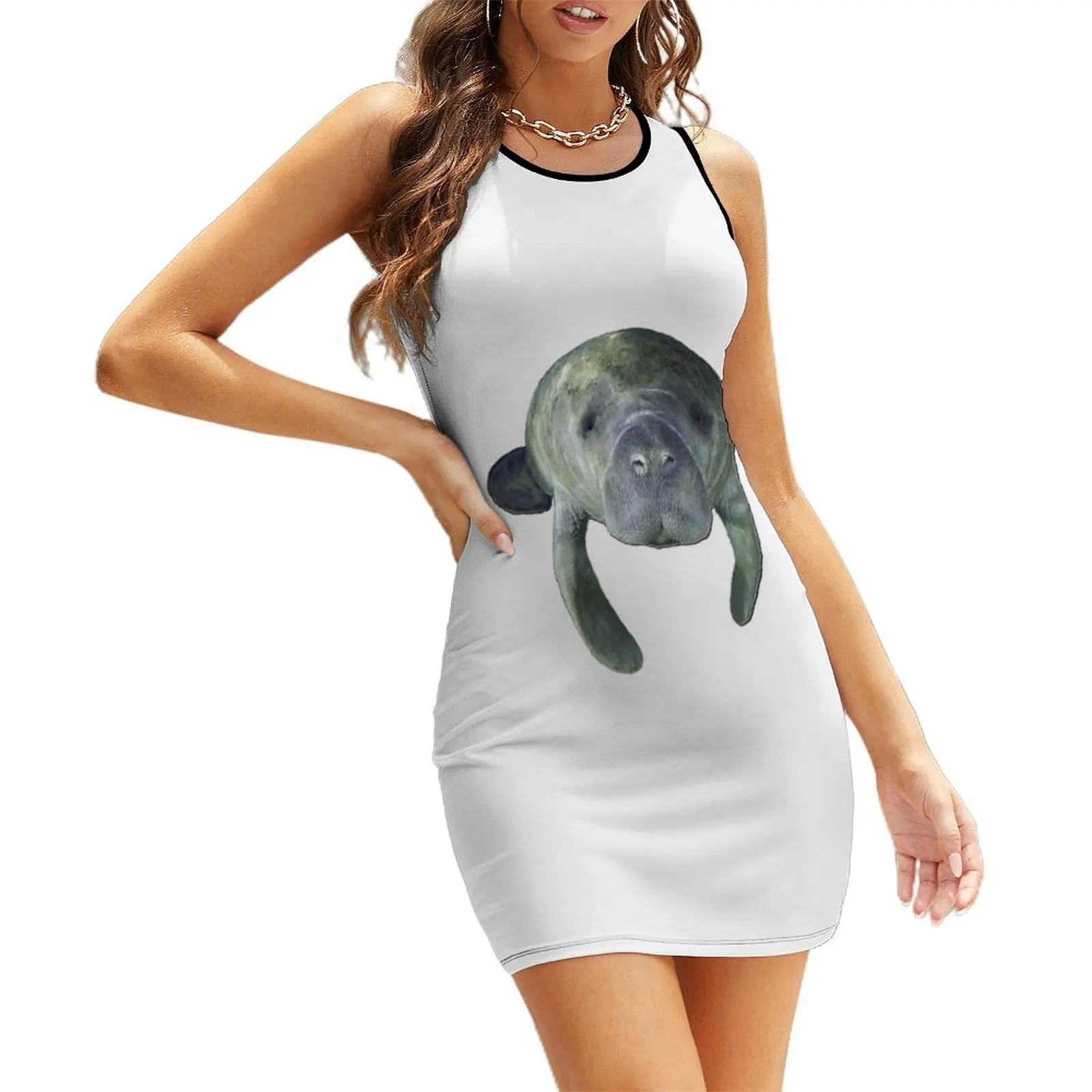 

Manatee Springs Sleeveless Sundress women's dresses luxury chic and elegant evening dress summer dress daily summer clothes
