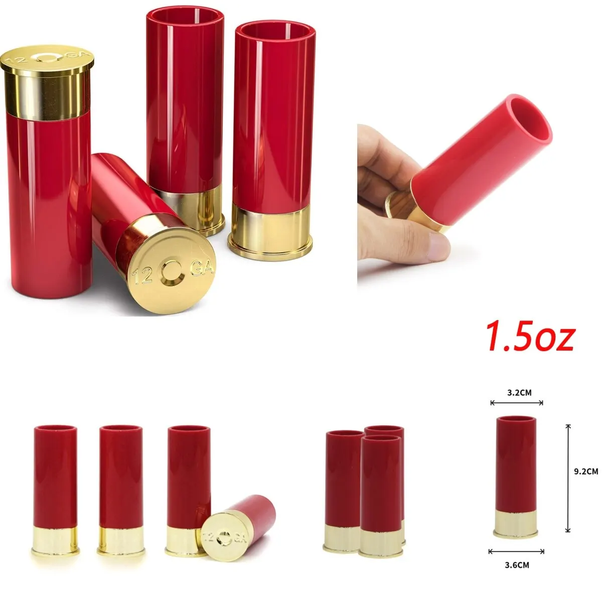 4 sztuk/zestaw plastikowe 12 Gauge Shotgun Shot Glasses kubek do picia do strzelania myśliwskiego, szklanki barowe prezentowy zestaw kubków do picia dla mężczyzn