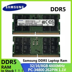 SAMSUNG DDR5 RAM Laptop Memory non-ECC SODIMM 8GB 16GB 32GB 4800MHz 5600MHz for Laptop Computer Dell Lenovo Asus HP Memory Stick