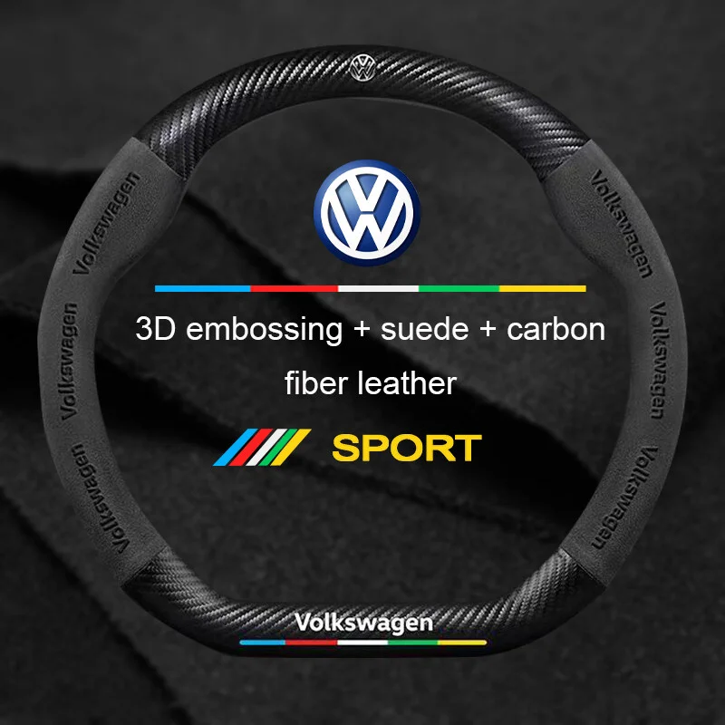 

Кожаный чехол на руль автомобиля для Volkswagen VW Golf 7 Mk7 Touran Up, новый Polo Jetta Passat B8 Tiguan Gti Gte, автоаксессуары