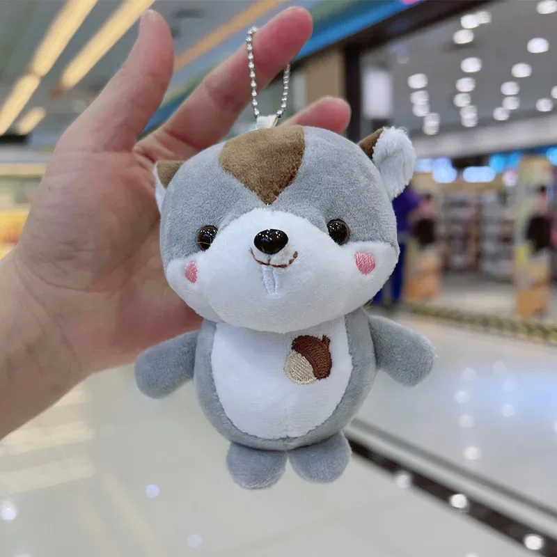 Backpack Doll Plush Squirrel Pendant Stuffed Animals Plush Girl Heart Super Kawaii Keychain Exquisite Soft Gift for Friend