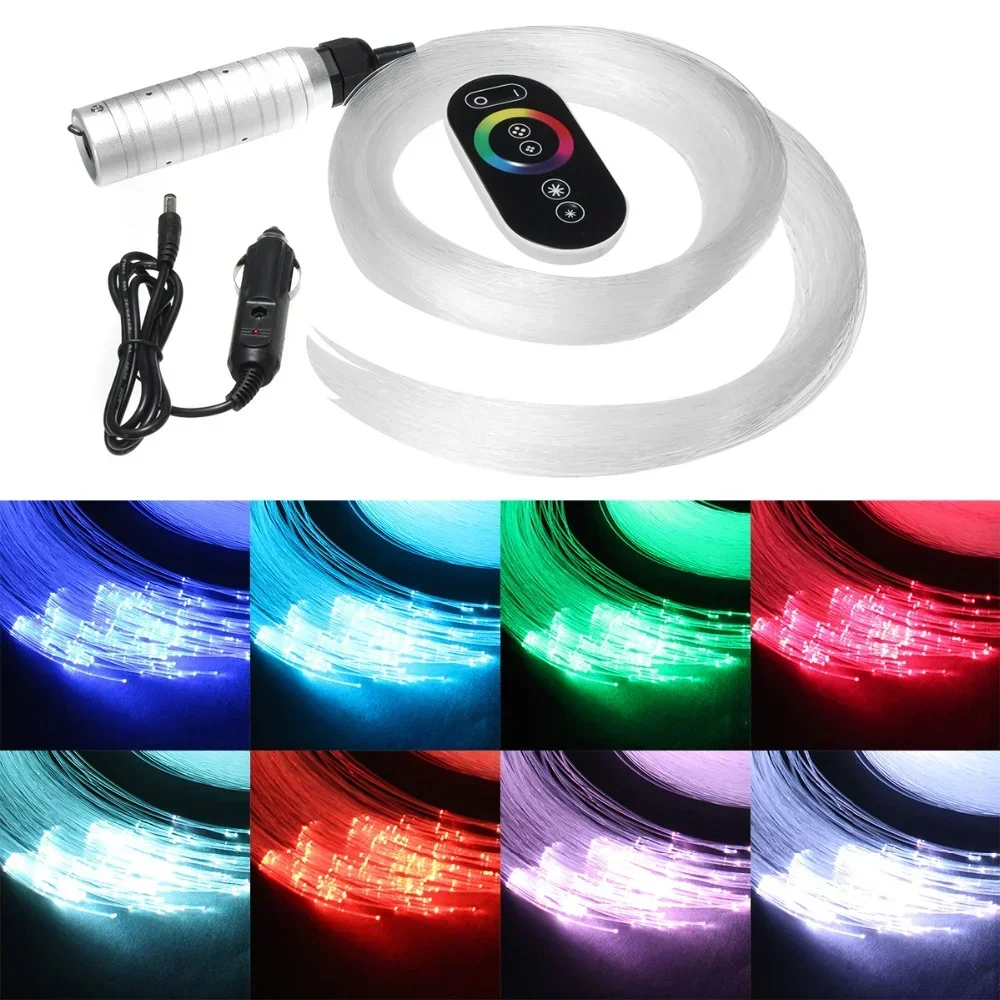 

Car use DC12V 6W RGB LED Fiber Optic Star Ceiling Kit Light 150pcs 0.75m 2m