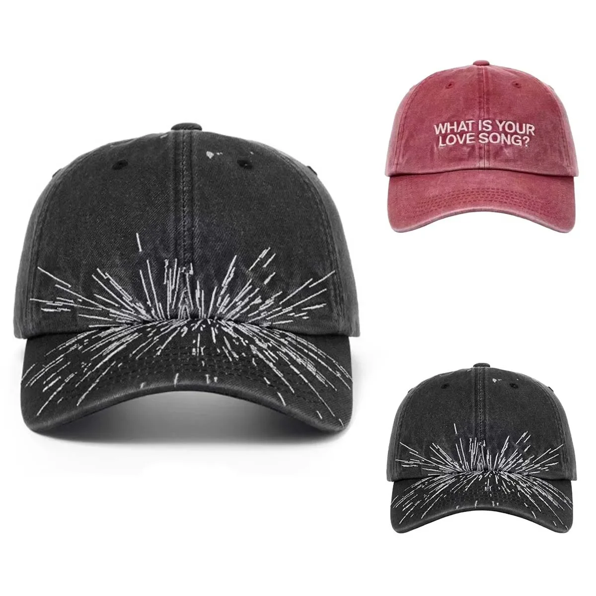 Kpop,what is your love song?Same Knitted Embroidered Hat World Tour Hat Fashion Men's and Women's Outdoor Baseball Hats