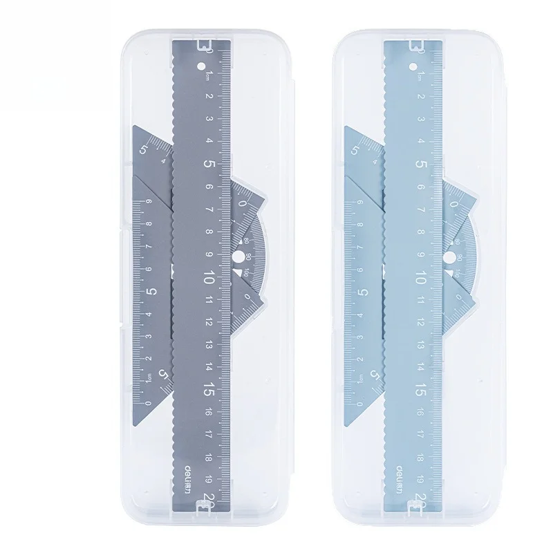 VC20 Ruler Metal 20cm Ruler Primary School Students Use Drawing Test Straight Ruler Triangle Plate Protractor Wholesale Ruler