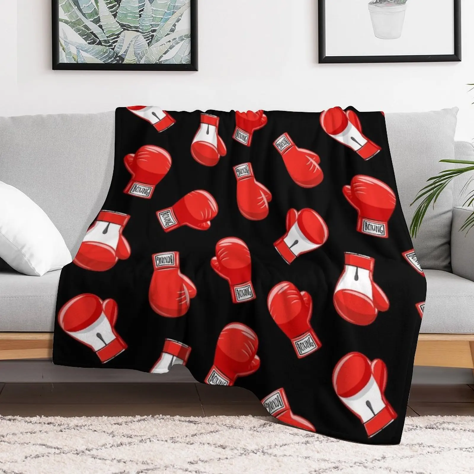 Red Boxing Gloves Throw Blanket Picnic warm winter Hair blankets ands Blankets