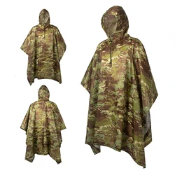 Outdoor Camping Hunting Clothes Shelter Tent Emergency Raincoat Multifunctional Raincoat Waterproof Poncho Camouflage