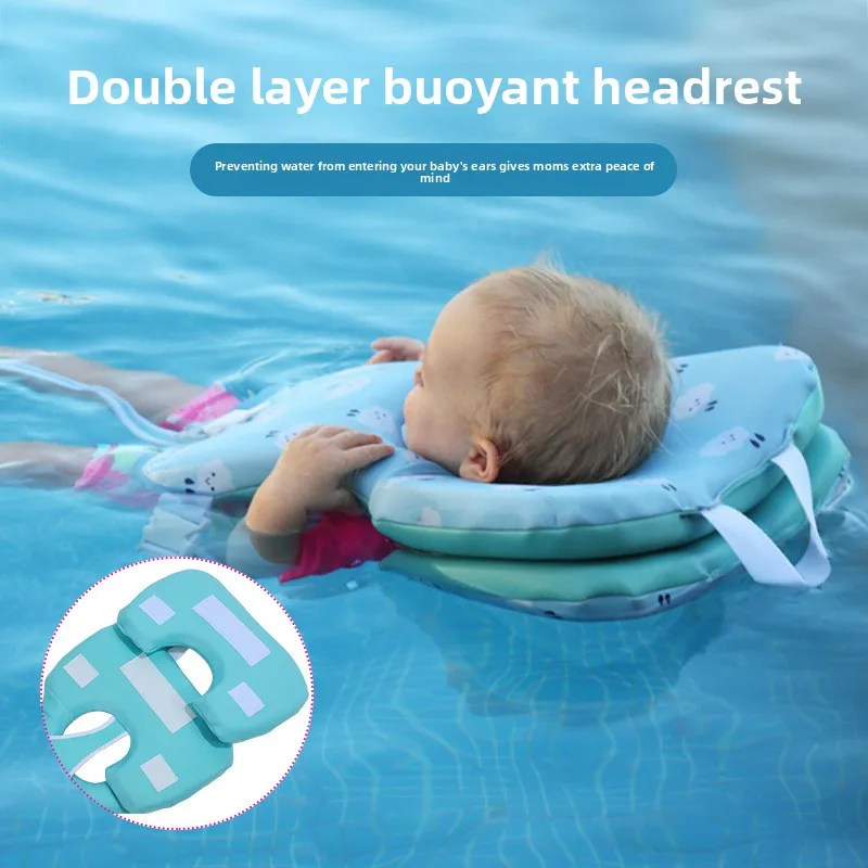 

Baby Swimming Neck Hoop Double layer Buoyant Headrest for Children Bathing Buoyant Cotton Baby Lifesaving Neck Hoop