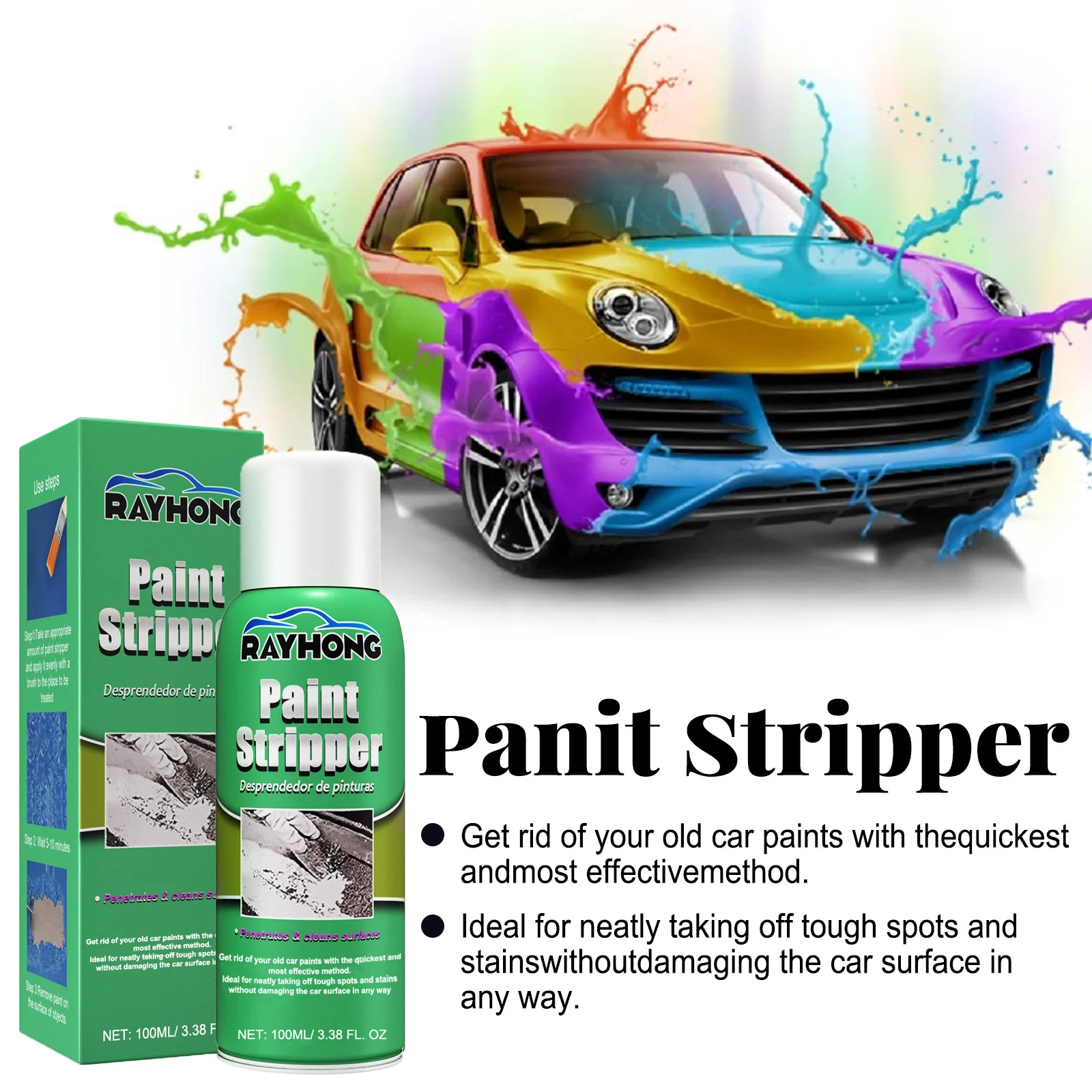 Car Paint Stripper Paint Remover For Auto Marine Paint Wall Graffiti Correction Removal Quick Peeling Paint With Brush