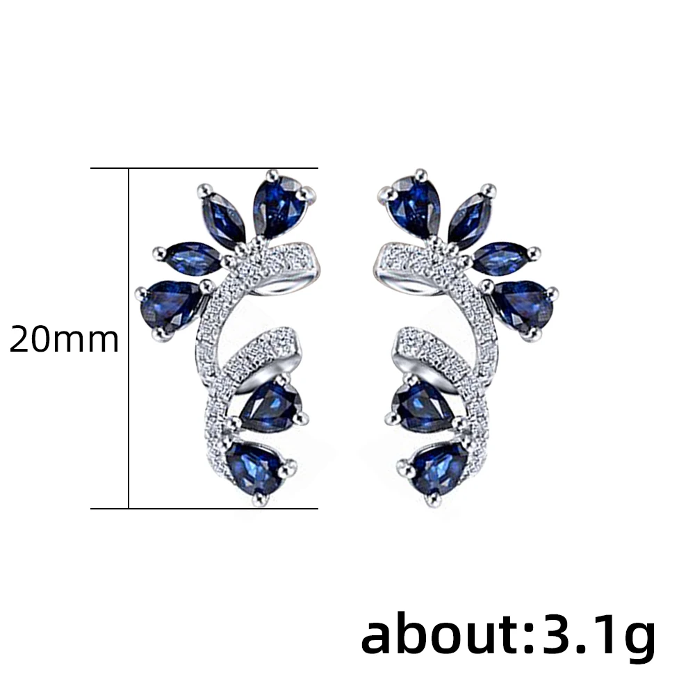 Huitan 2022 Trend Stud Earrings for Women Temperament Elegant Blue CZ Earrings Wedding Engagement Party Drop Shipping Jewelry