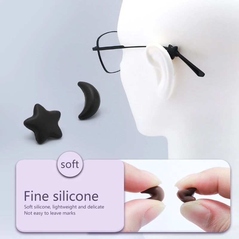 5 Pairs Anti Slip Ear Hook Silicone Star Moon Eyeglass Eyewear Accessories Eyeglasses Grip Temple Tip Holder Spectacle
