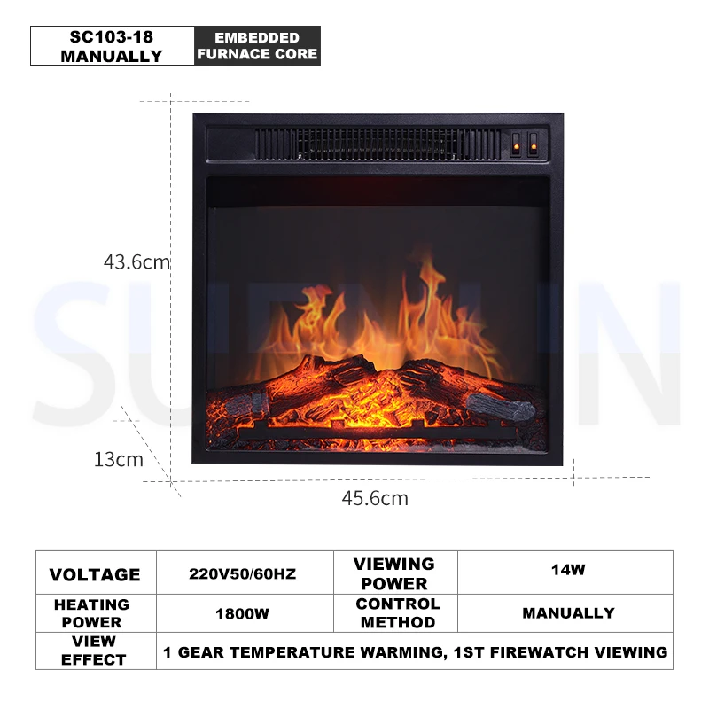 Electric Fireplace HeaterDecorative Fireplace Simulation Flame Electric Fireplaces With 3d Fire Fake Fireplace Heater