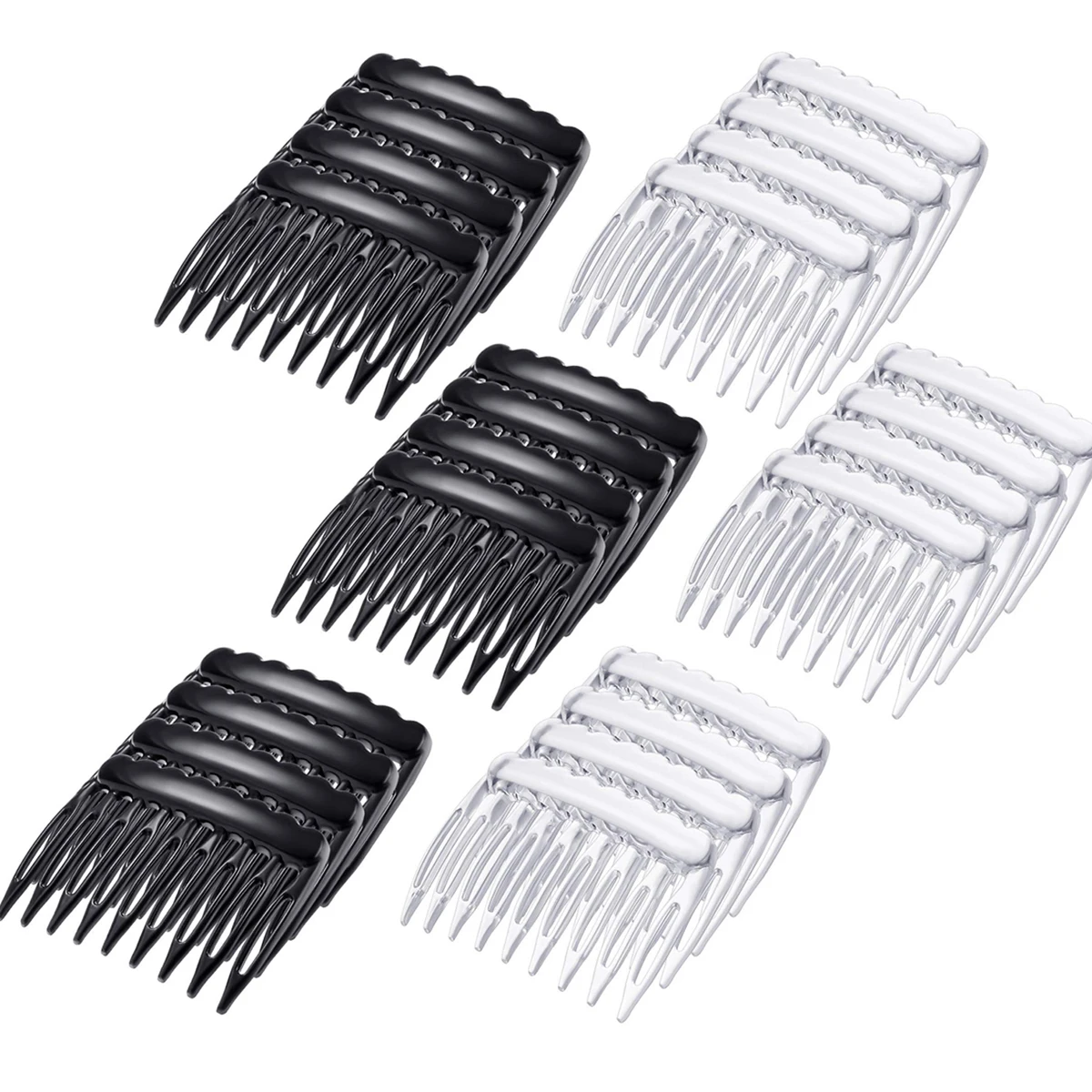 48/24pcs Hair Side Comb French Teeth Hair Combs DIY Bridal Wedding Veil Comb Hold Hair Transparent Fork Comb Mini Hair Clip Comb