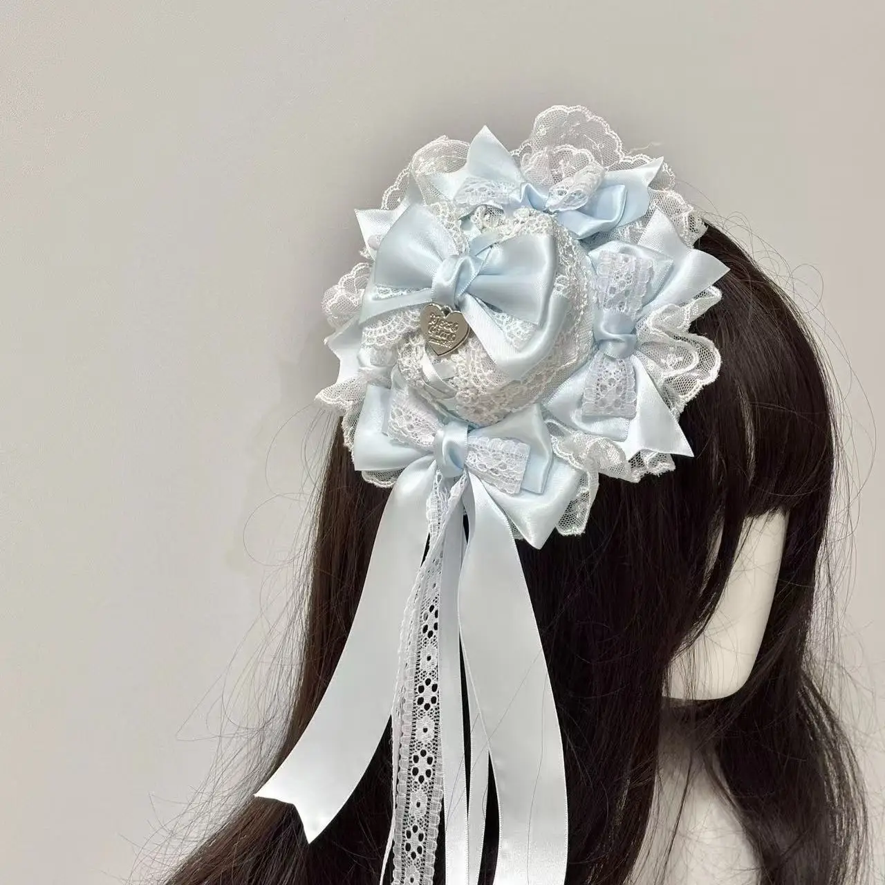 Gorgeous Doll Lace Bow Water Color Pink MiniTop Hat Lace Headband Girl Women's Sweet Cosplay Headwear Lolita Headgear