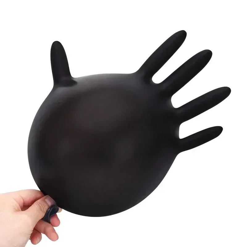 10pcs/set Nitrile Disposable Gloves Black Latex Powder Free Gloves Industrial Grade Cooking Working Cleaning Hair Dye Gloves