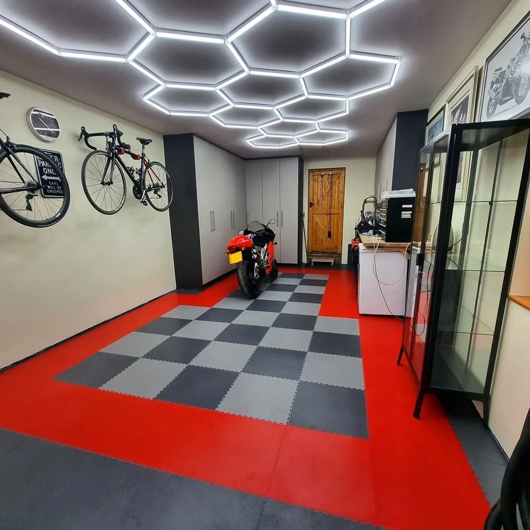 ضوء المرآب السداسي 3000K 4500K 6500K أنبوب السقف على شكل قرص العسل للمرآب المنزل الصالة الرياضية الحلاق الطابق السفلي مطعم مقهى الإضاءة #2