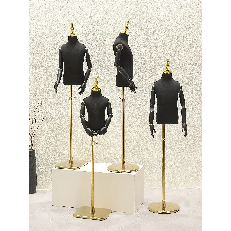 High-end Black Children's Model Display Stand Special Props for Kids Half-body Dummy Table