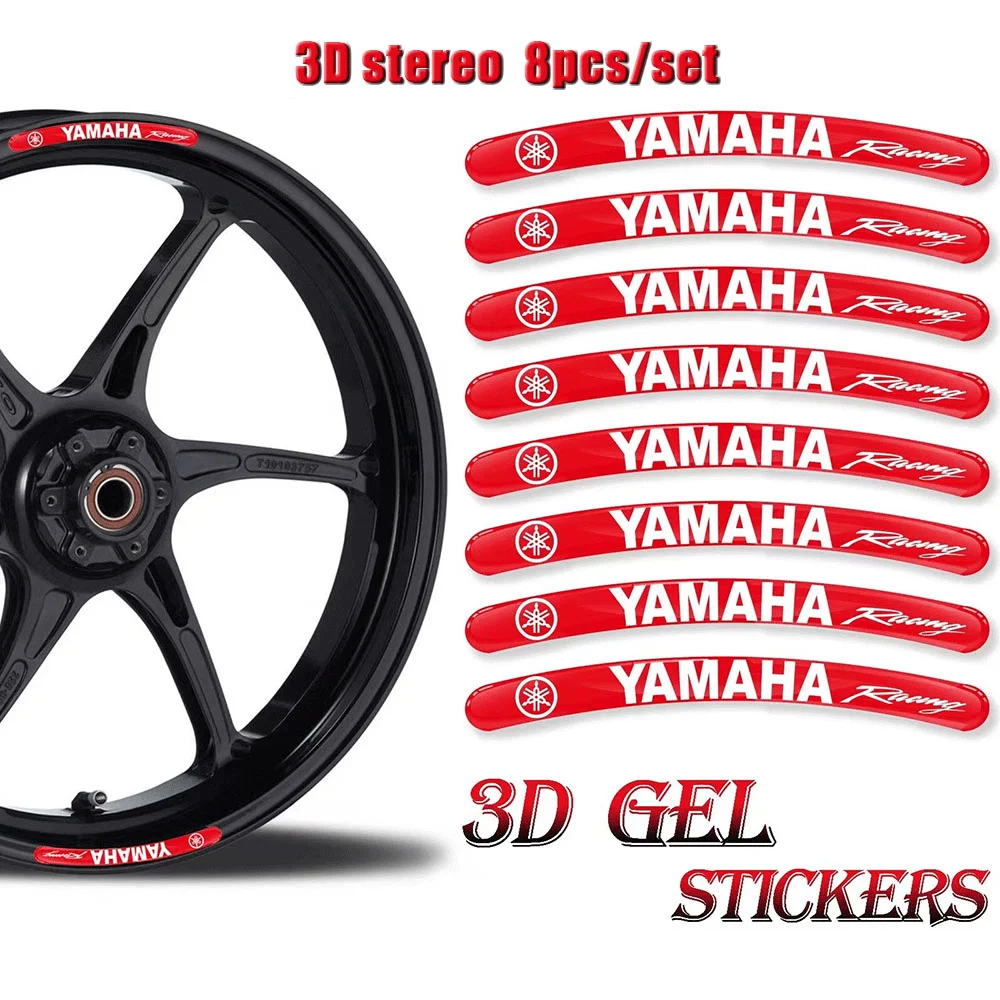 

8Pcs/Set 3D Gel Motorcycle Wheel Rim Stickers Waterproof Stereo Decals for Bike Rim Decor Accessories