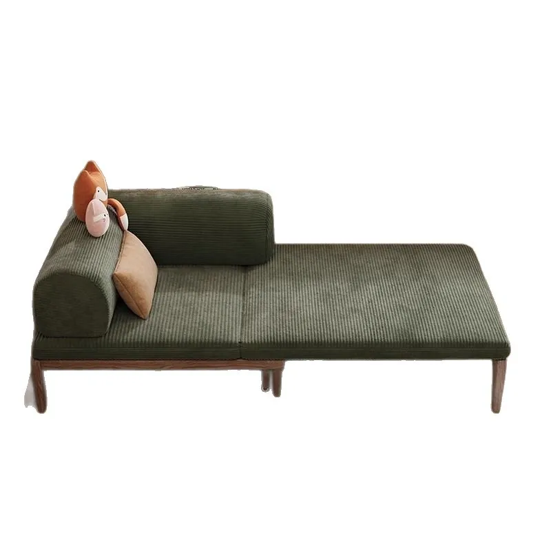 

Solid wood small apartment sofa bed folding sitting and lying dual-purpose study multi-functional bedroom single pull-out push