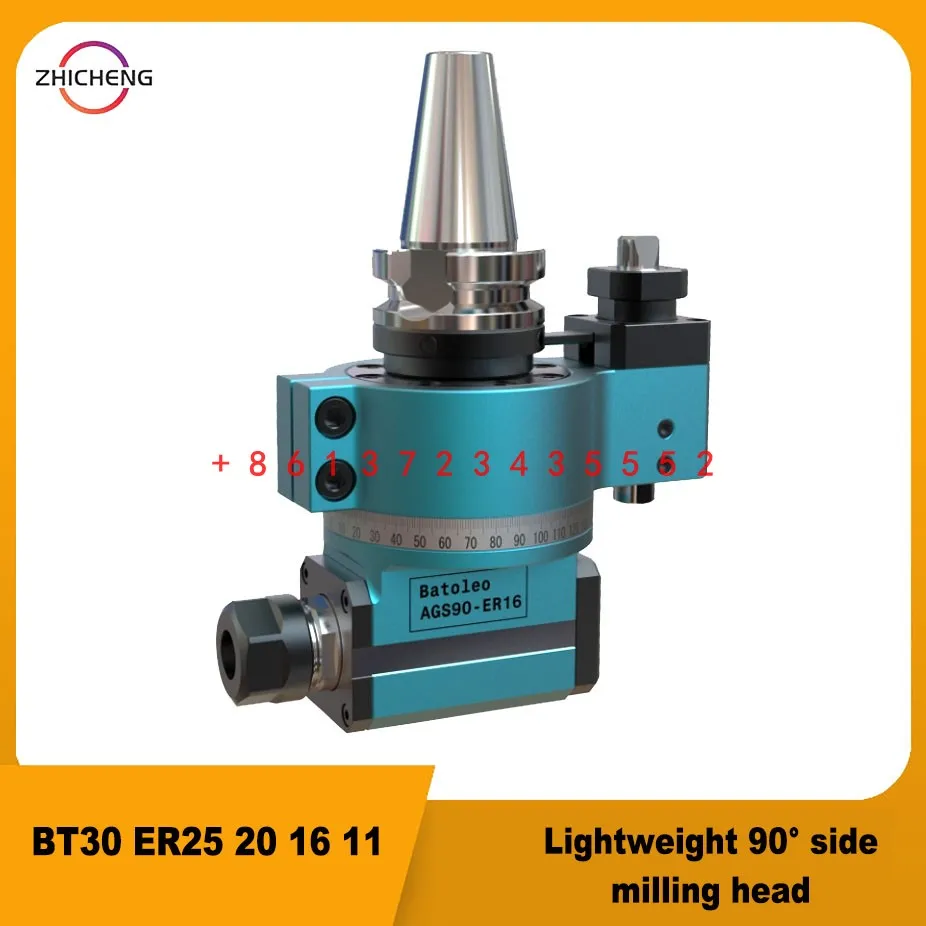 CNC small angle head BT30 ER25 20 16 11 90 degree right angle milling head Lightweight side milling head